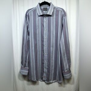 Thomas Dean Multicolor Stripes Mens Button Shirt XXL 2XL